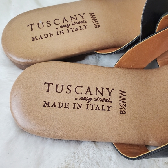 Tuscany Easy Street Abriana black flip flops slides sandals Size 8.5 - Picture 5 of 6